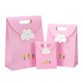 Custom New Design Cheap Paper Packaging Pink Gift Bag for Wedding Candy